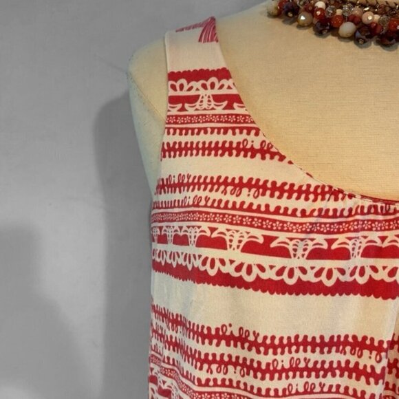 Lilly Pulitzer Coral/White Silk Blend Tank Top Size Medium - Picture 2 of 12